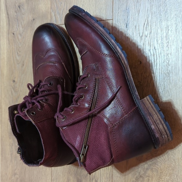 Vintage Foundry Leather Boot Harrison Men’s Burgundy sz 11 - Picture 1 of 10